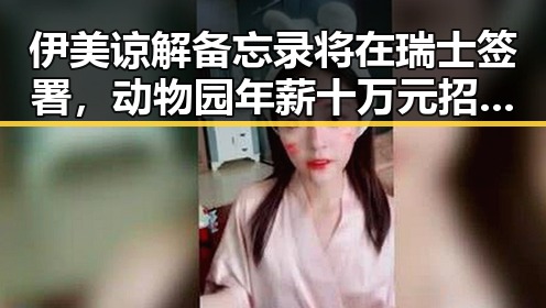 伊美谅解备忘录将在瑞士签署，动物园年薪十万元招人扮黑熊引发关注